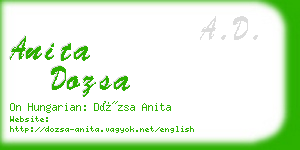 anita dozsa business card